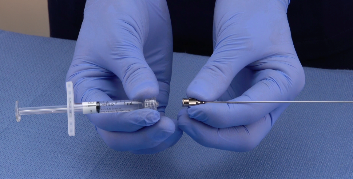 Deflux Syringe & Metal Needle Preparation & Assembly Deflux